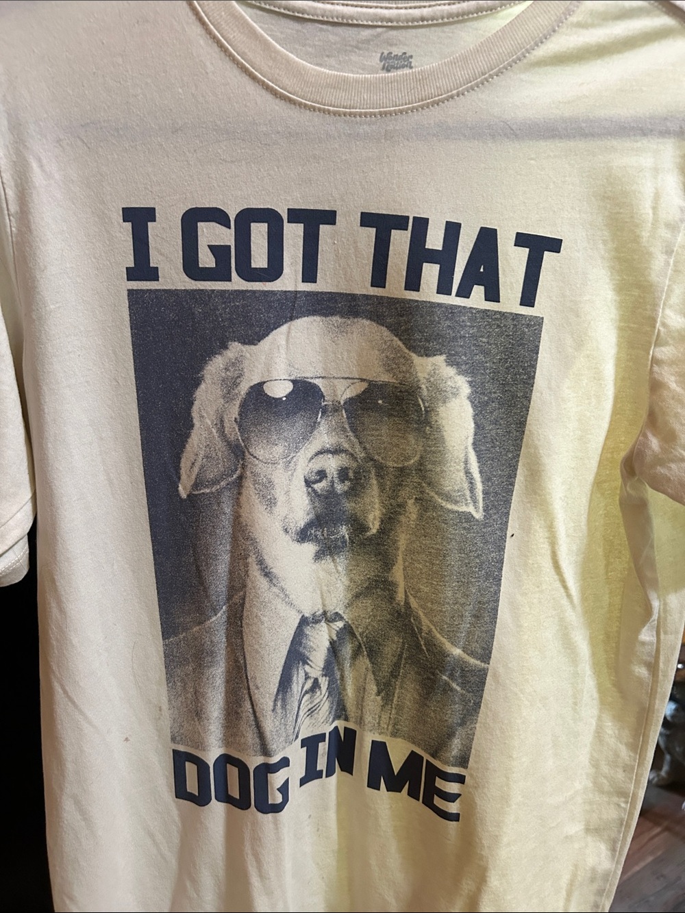 Cream 'I Got That Dog In Me' Graphic Dog Tee - Unbranded